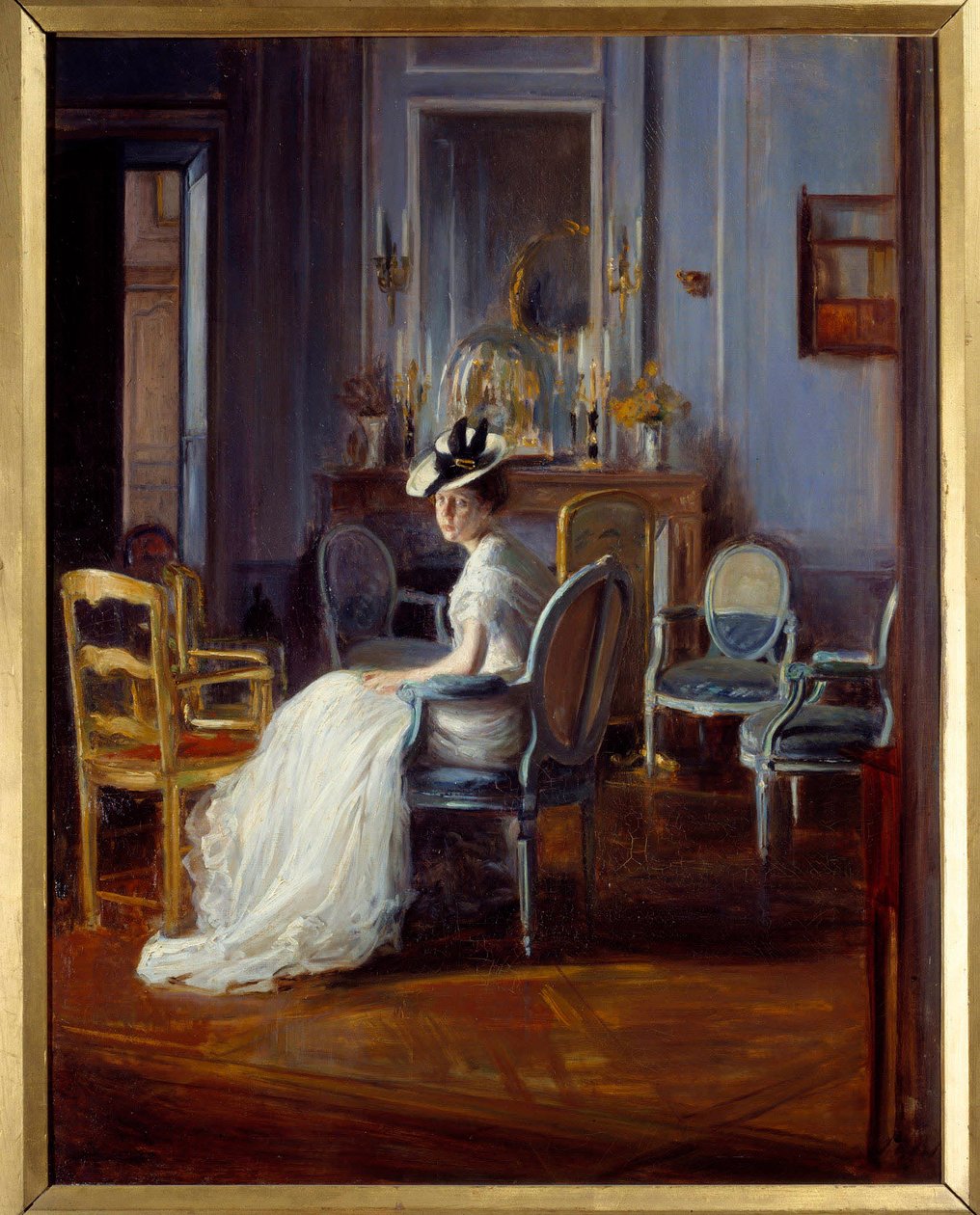 Mavi yatak odası. Jacques Emile tarafından boyama by Jacques Emile Blanche