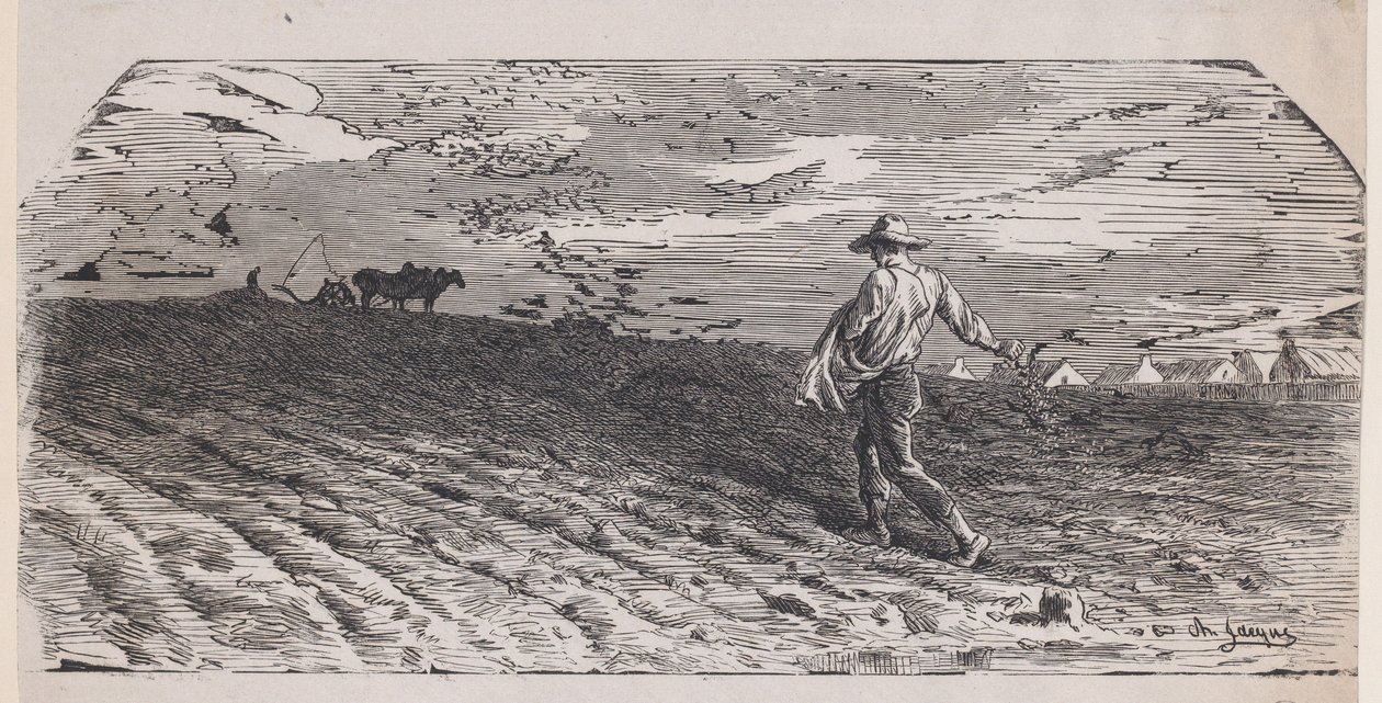 Sower, ca. 1852. by Jacques Adrien Lavieille