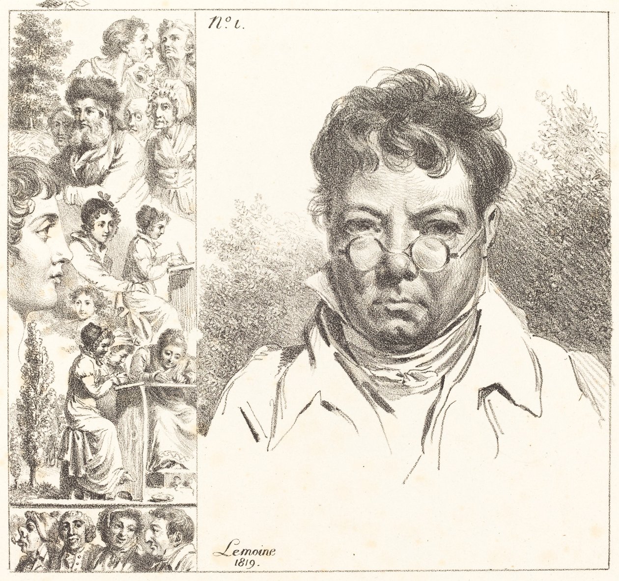 Otoportre ve Diğer Kafalar by Jacques Antoine Marie Lemoine