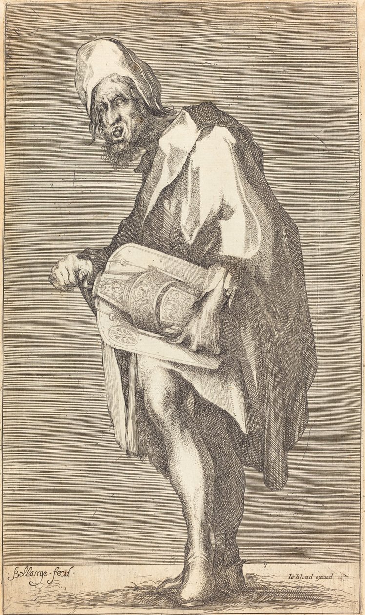 Kör Hurdy Gurdy Oyuncu. by Jacques Bellange