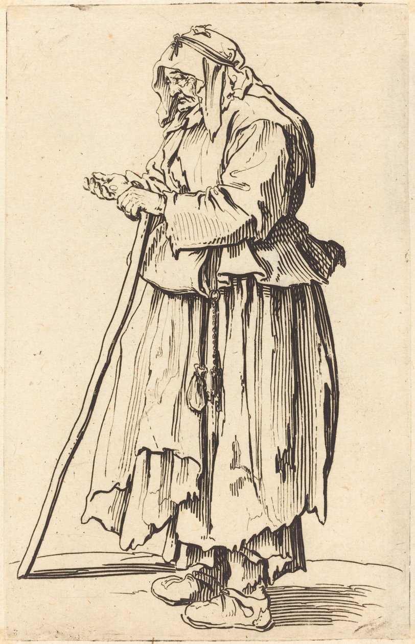 sadaka alan dilenci kadın by Jacques Callot
