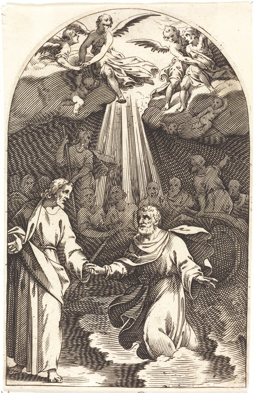 Suda Yürüyen İsa [birinci plaka] by Jacques Callot
