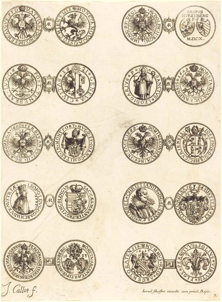 Madeni paralar [plaka 3]. by Jacques Callot