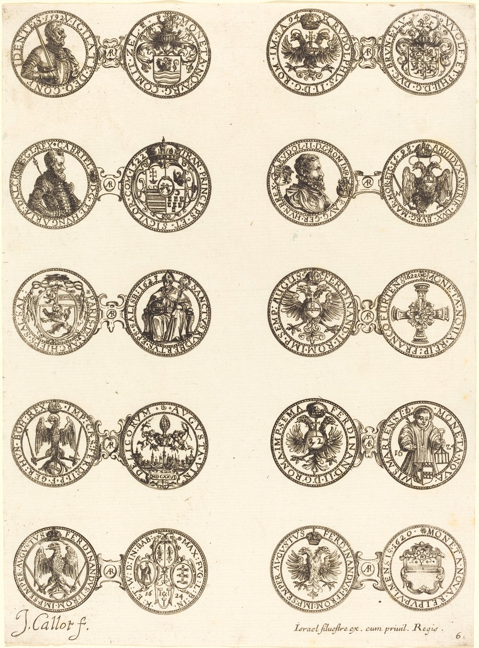 Madeni paralar [plaka 6]. by Jacques Callot