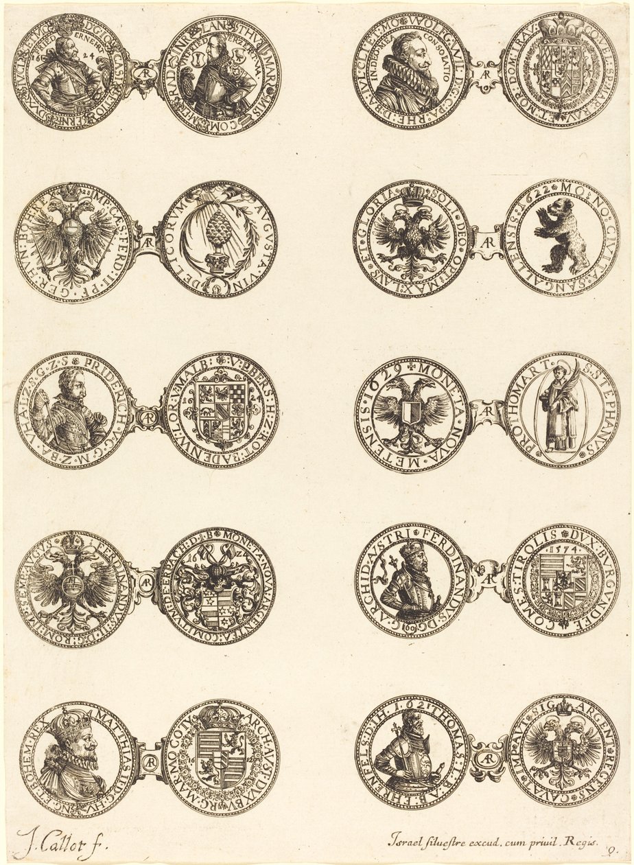 Madeni paralar [plaka 9]. by Jacques Callot