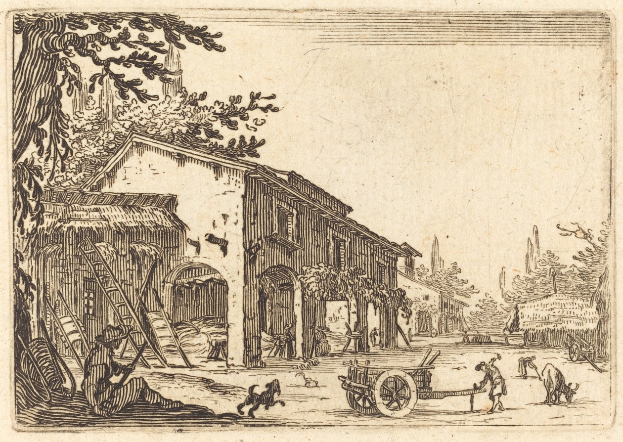 Bir Çiftliğin Avlusu by Jacques Callot