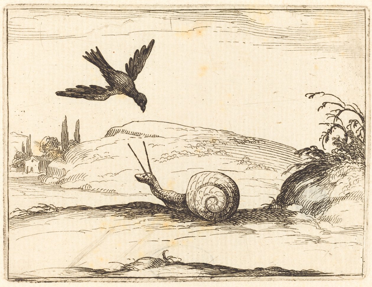 karga ve salyangoz by Jacques Callot