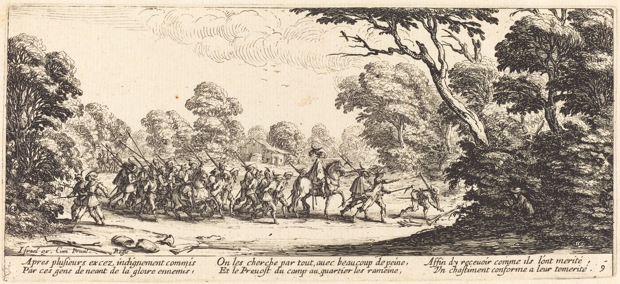 Suçlu Askerlerin Keşfi, c. 1633. by Jacques Callot