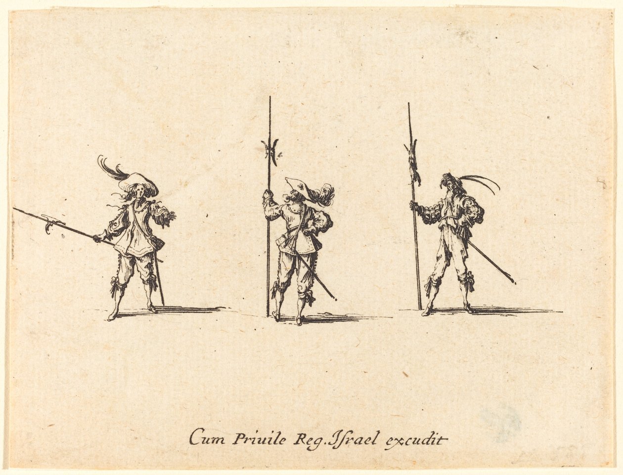 Halberds ile matkap, 16341635. by Jacques Callot