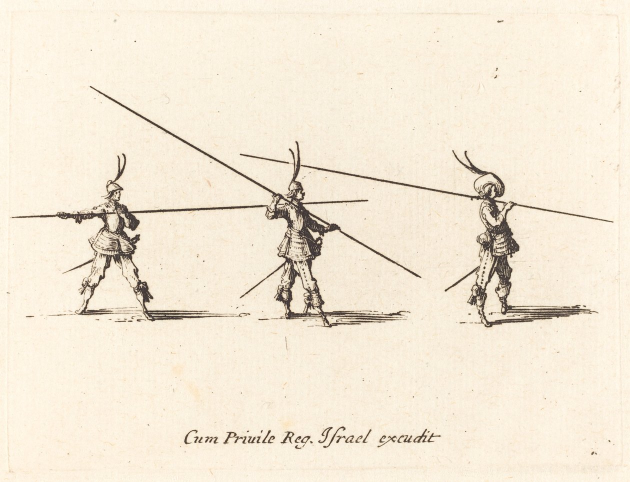 Eğik Pikes ile Matkap by Jacques Callot