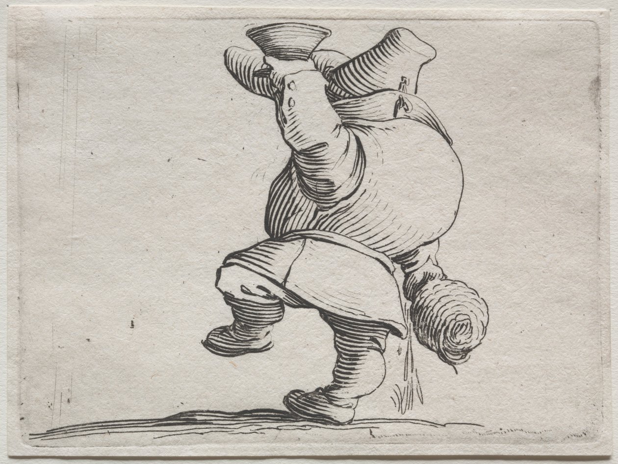 Arkadan Görülen İçici. by Jacques Callot
