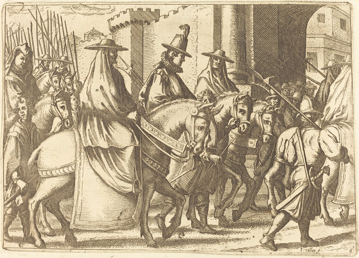 Ferrara Kasabasına Giriş, 1612. by Jacques Callot