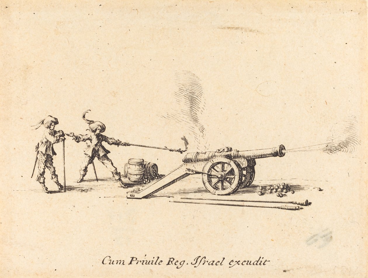Topu ateşlemek by Jacques Callot