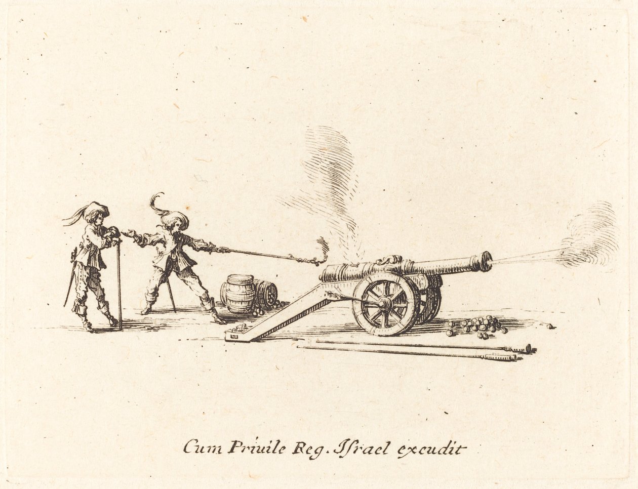 Topu ateşlemek by Jacques Callot