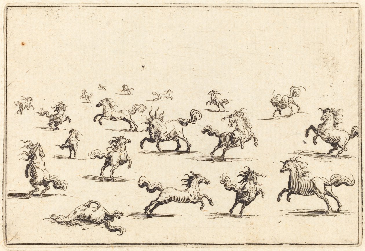 Koşan atlar by Jacques Callot