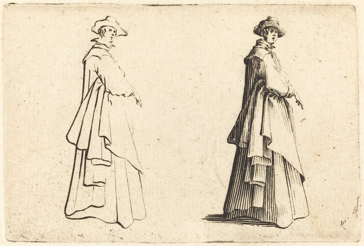 Büyük Paltolu Bayan by Jacques Callot