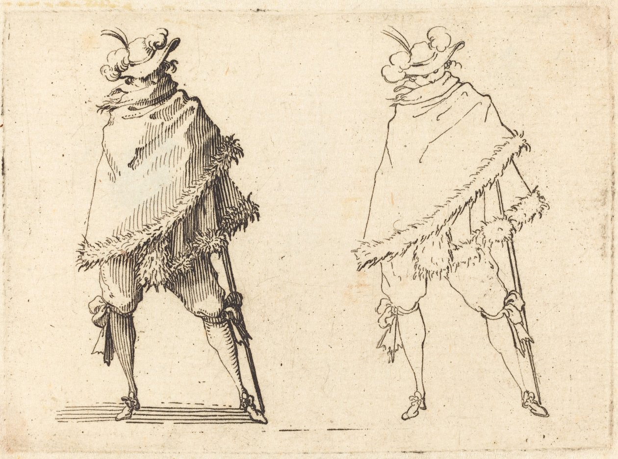 Mantosuna sarılı adam by Jacques Callot