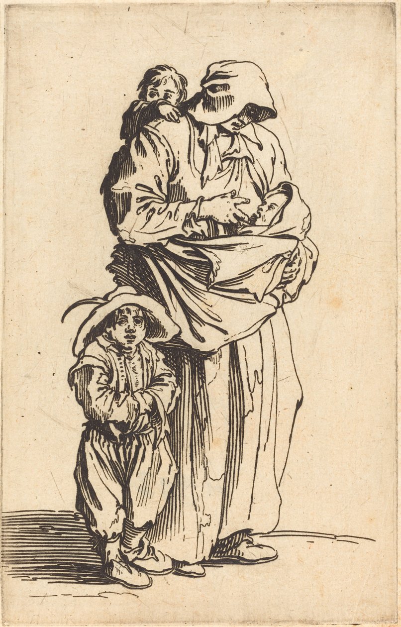 Anne ve Üç Çocuk by Jacques Callot