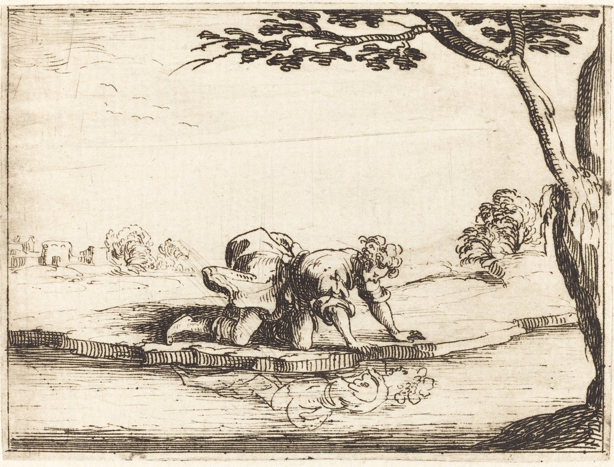 Suya Bakarken Nergis by Jacques Callot