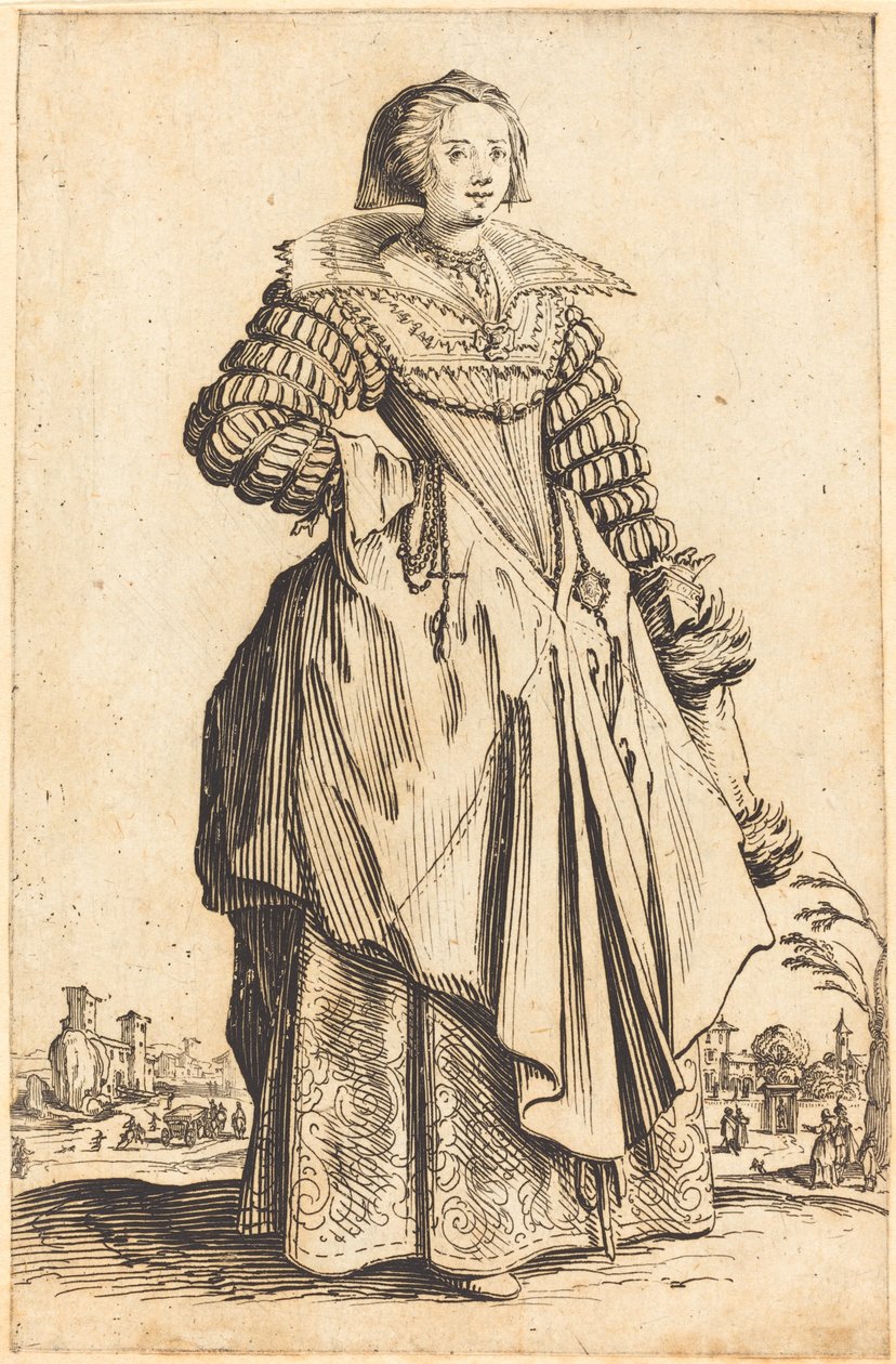 Büyük Yakalı Asil Kadın by Jacques Callot