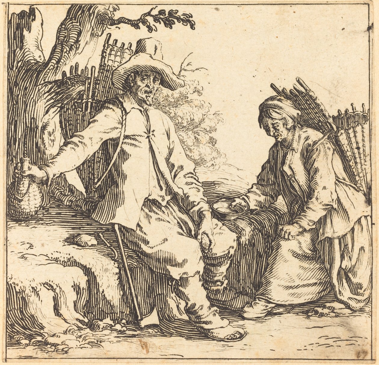 Köylü Çift Dinleniyor by Jacques Callot