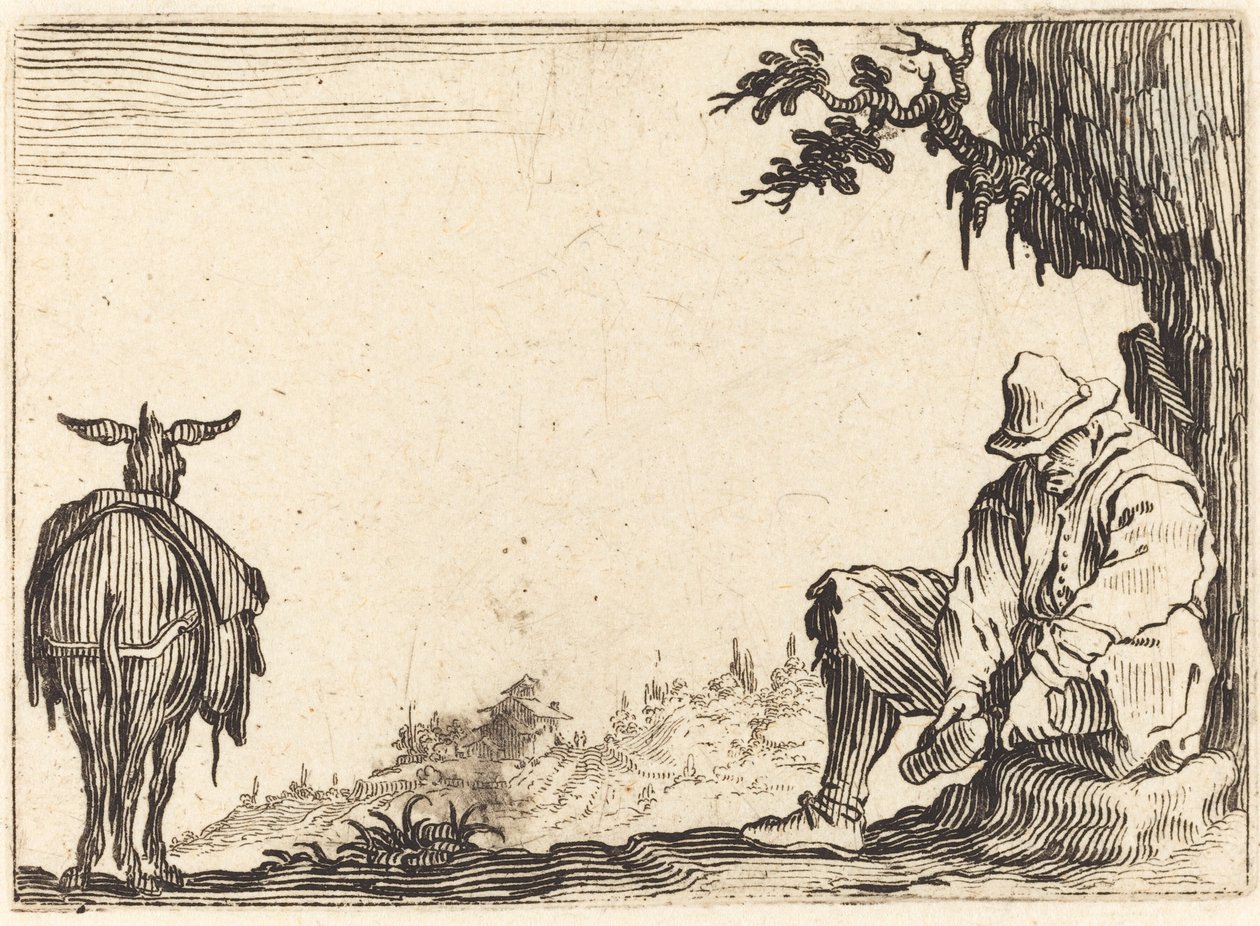 Ayakkabısını Çıkaran Köylü, c. 1622. by Jacques Callot