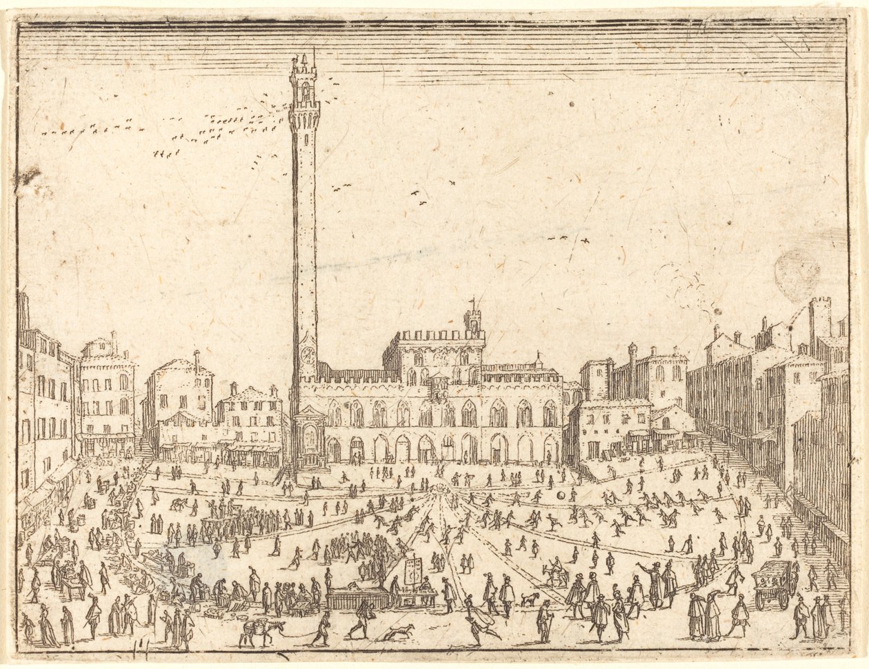 Piazza Publicca, Siena by Jacques Callot