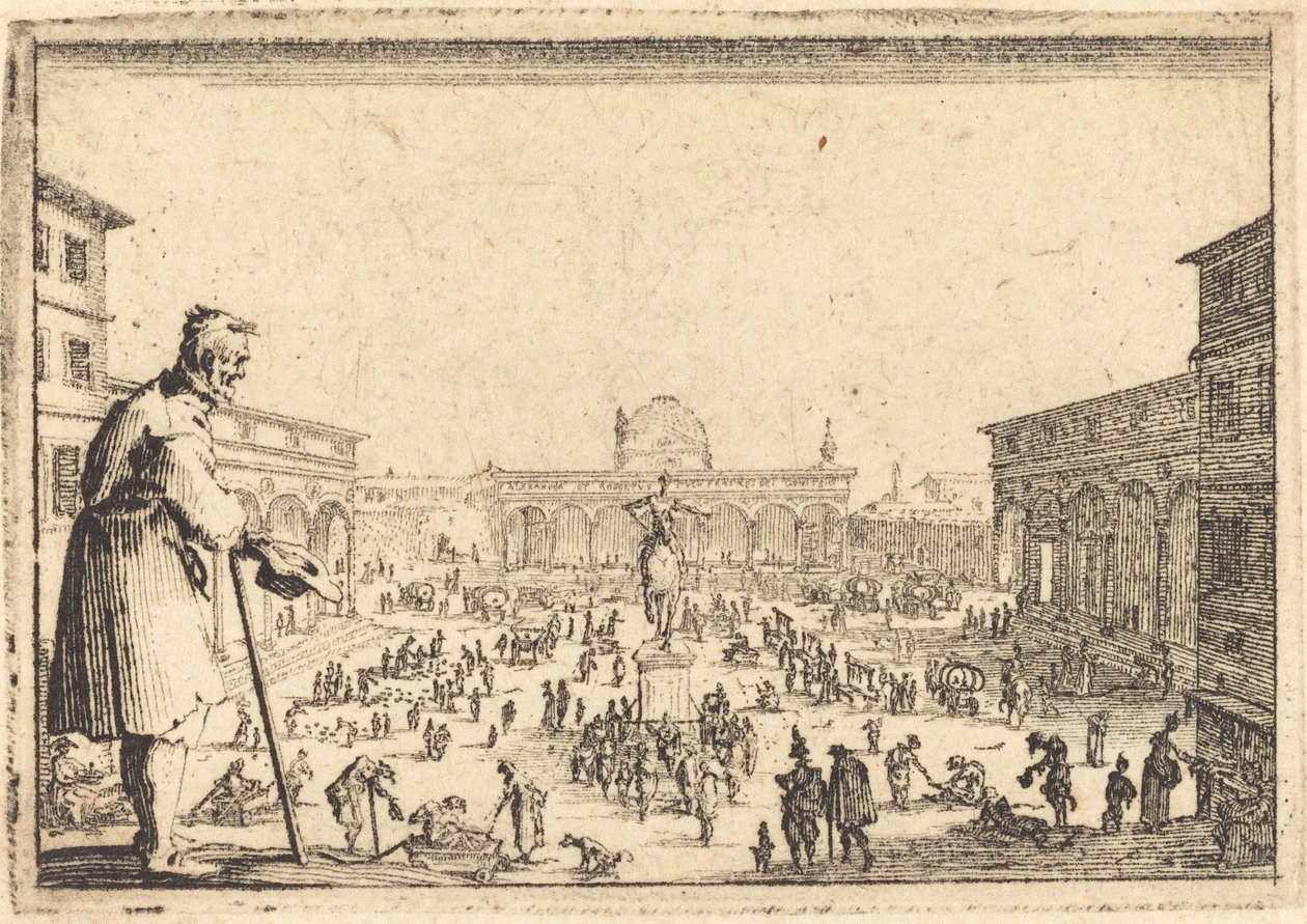 Piazza SS. Annunziata, Floransa by Jacques Callot