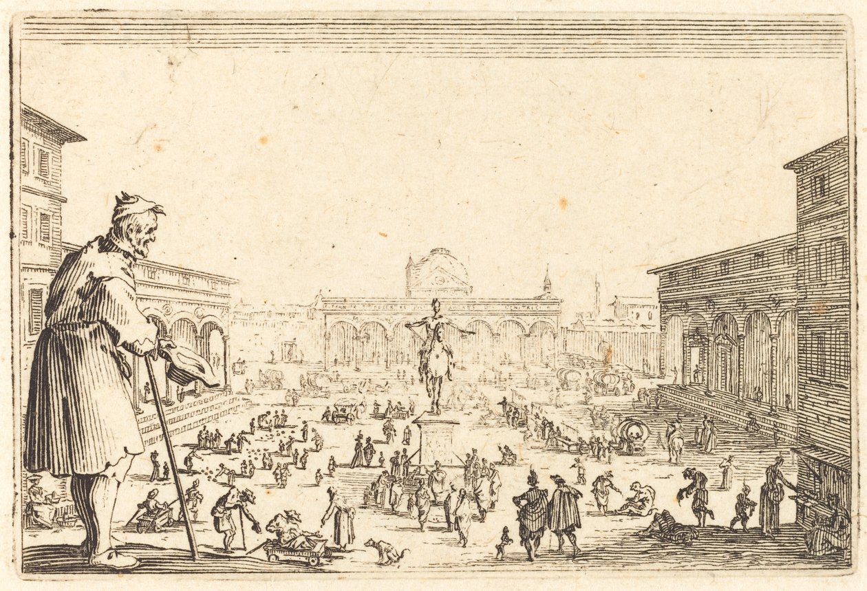 Piazza SS. Annunziata, Floransa by Jacques Callot