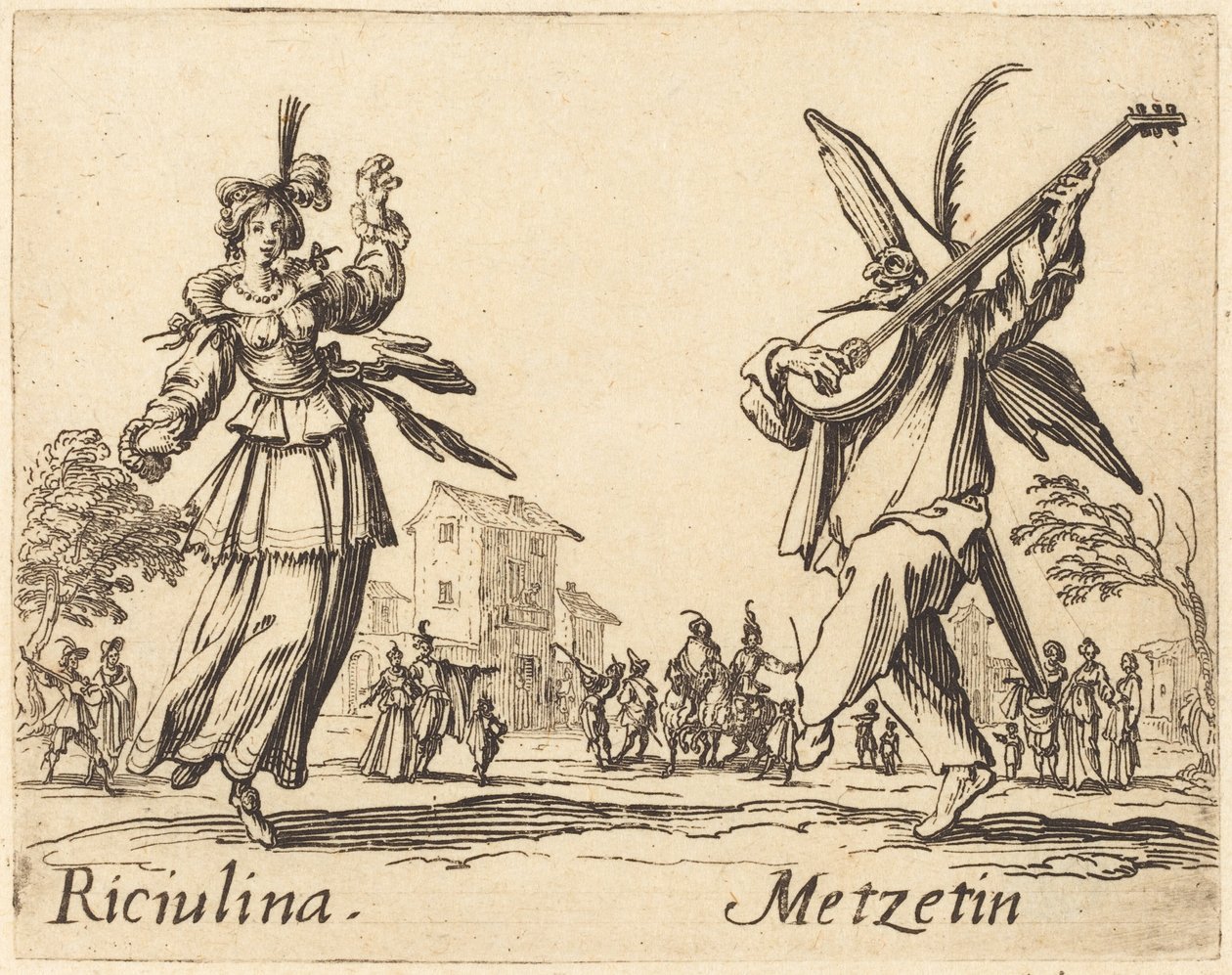 Riciulina ve Metzetin by Jacques Callot