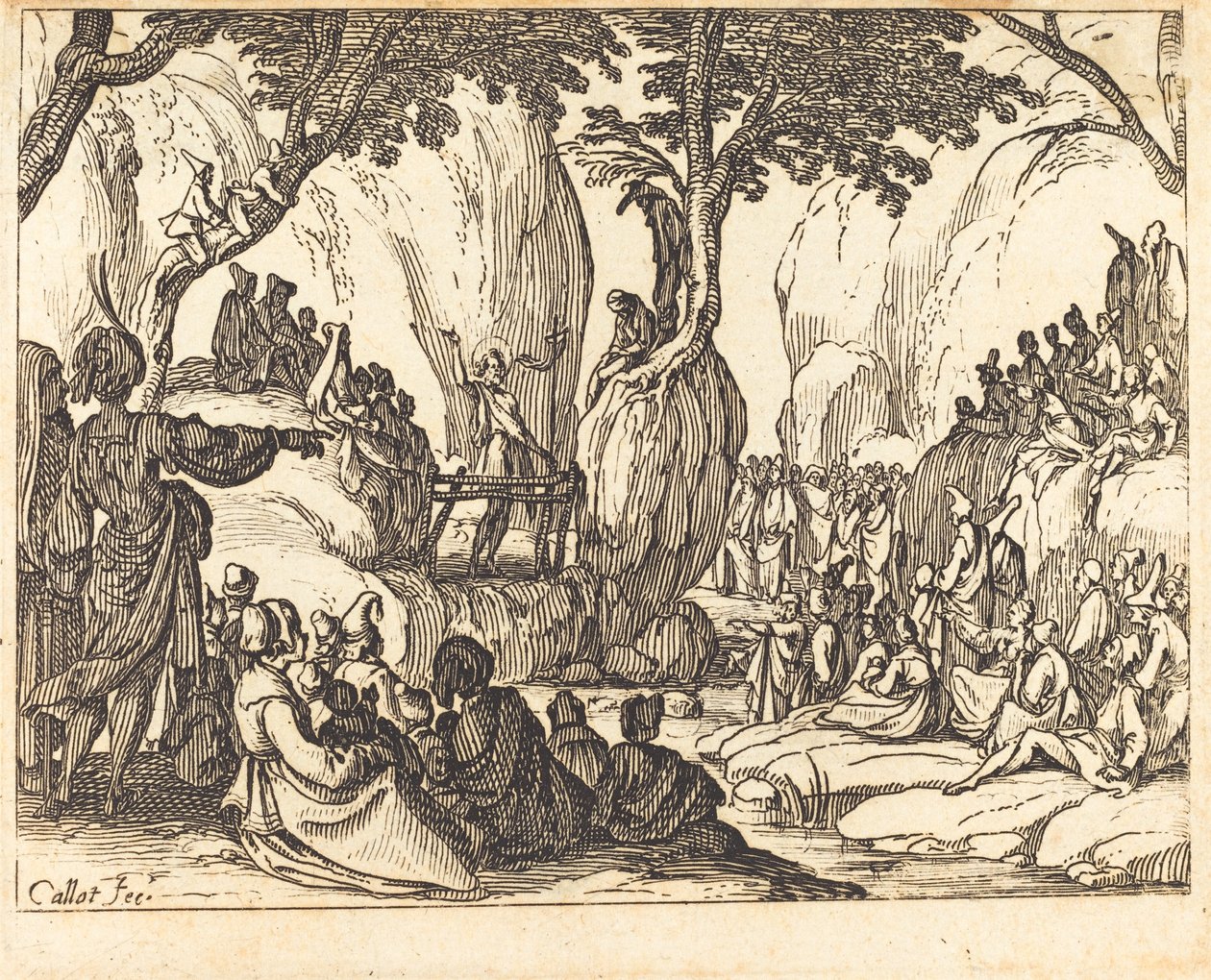 Aziz John Çölde Vaaz Eder by Jacques Callot
