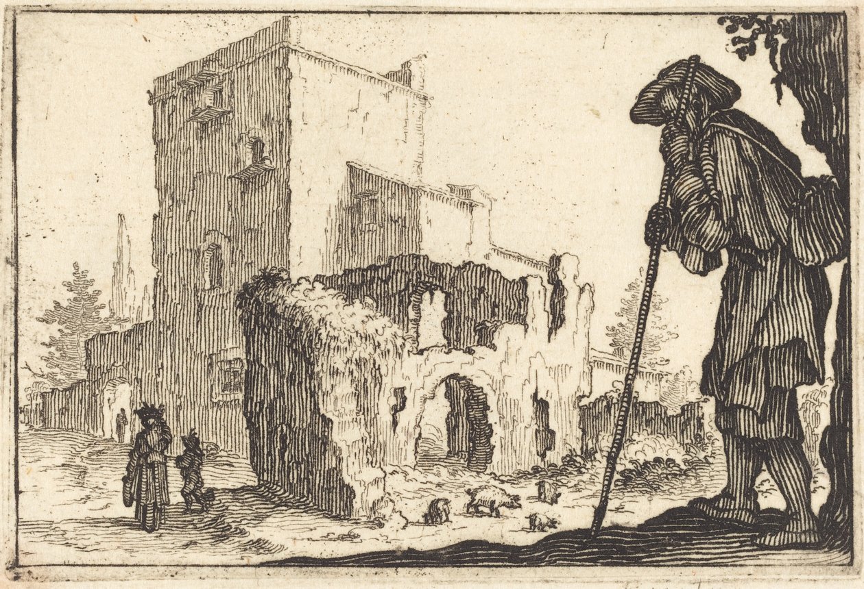 Çoban ve Harabeler by Jacques Callot