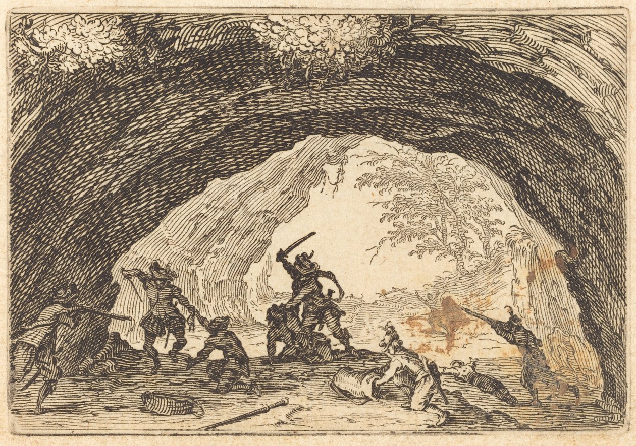 Soygunculara Saldıran Askerler by Jacques Callot