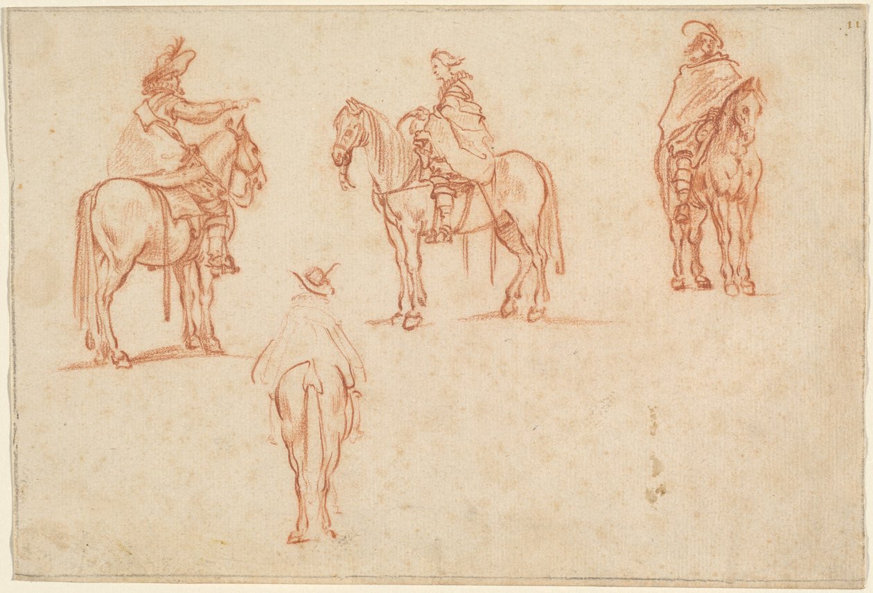 Dört Atlının Çalışması by Jacques Callot