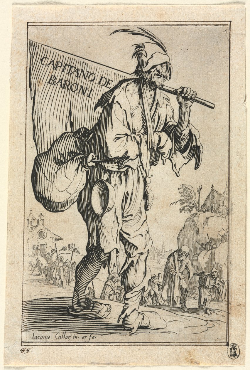 Dilenciler: Frontispiece: Baronların Kaptanı by Jacques Callot