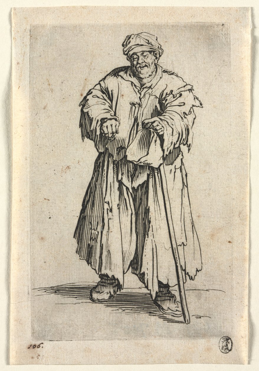Dilenciler: Düşük Gözlü Obez Dilenci by Jacques Callot