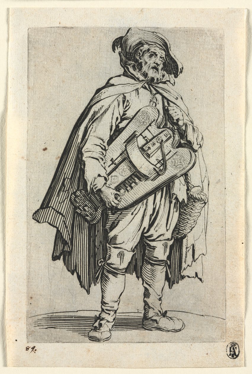 Dilenciler: Hurdy-Gurdy Oyuncu by Jacques Callot