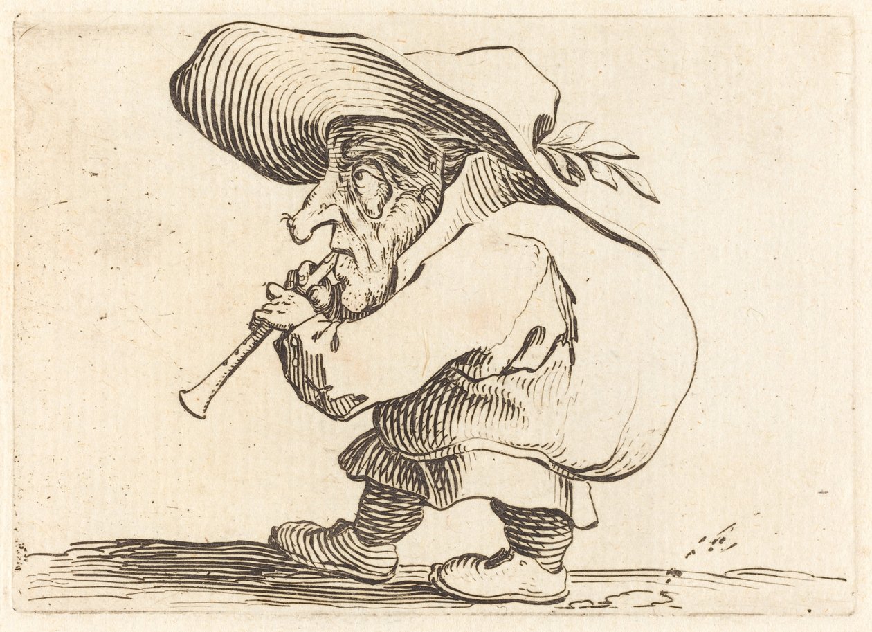 Flageolet Oyuncu, c. 1622. by Jacques Callot