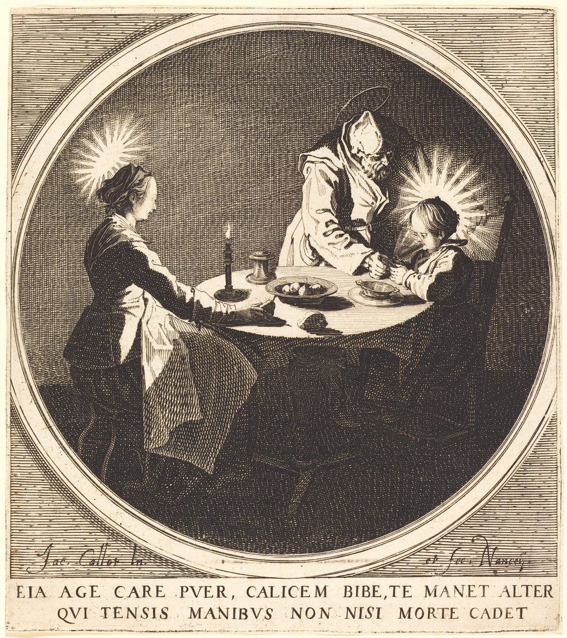 Kutsal Aile Masada by Jacques Callot