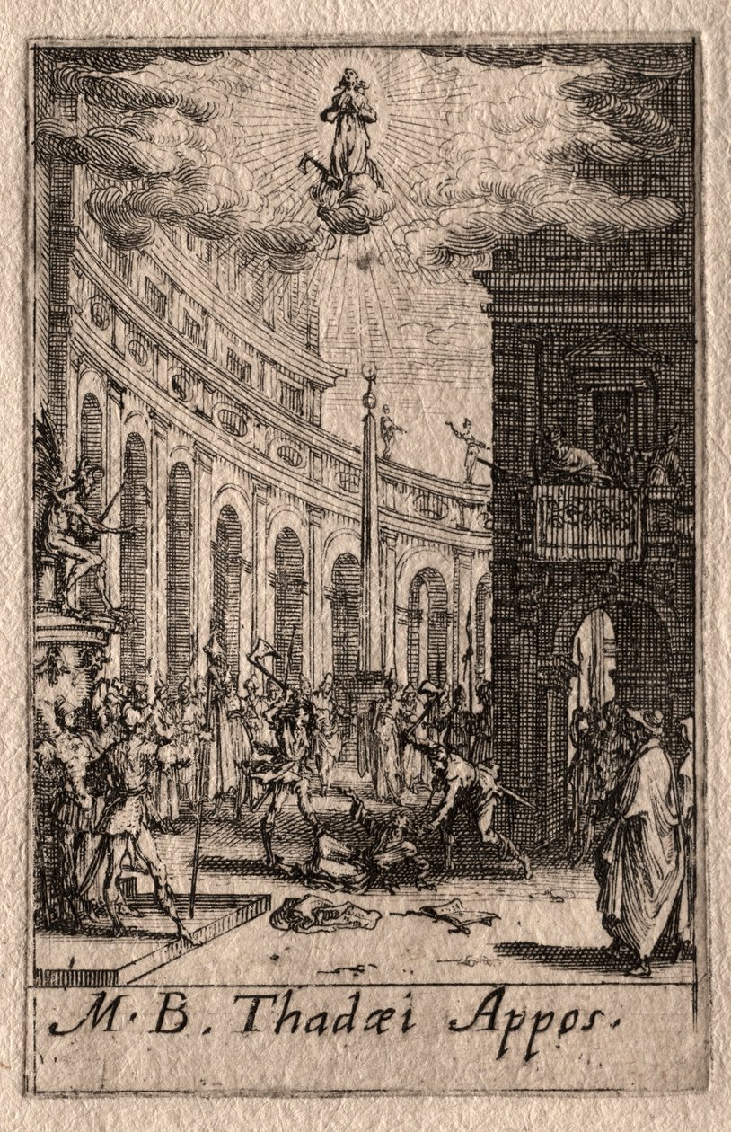 Havarilerin Şehitliği: Aziz Thaddeus. by Jacques Callot