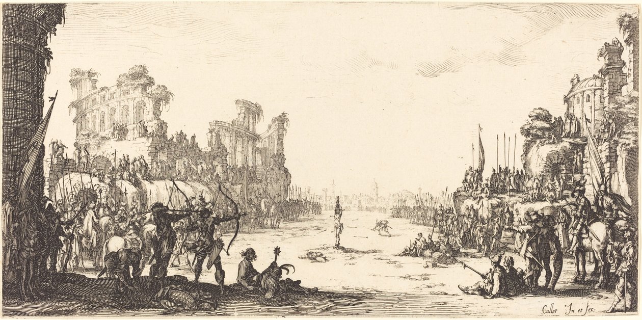 Oklarla Çile (Aziz Sebastian) by Jacques Callot