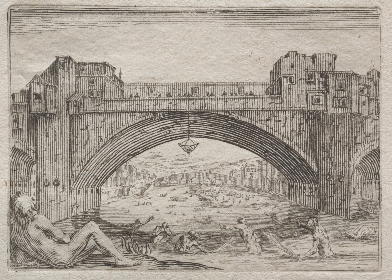 Ponte Vecchio, Floransa by Jacques Callot