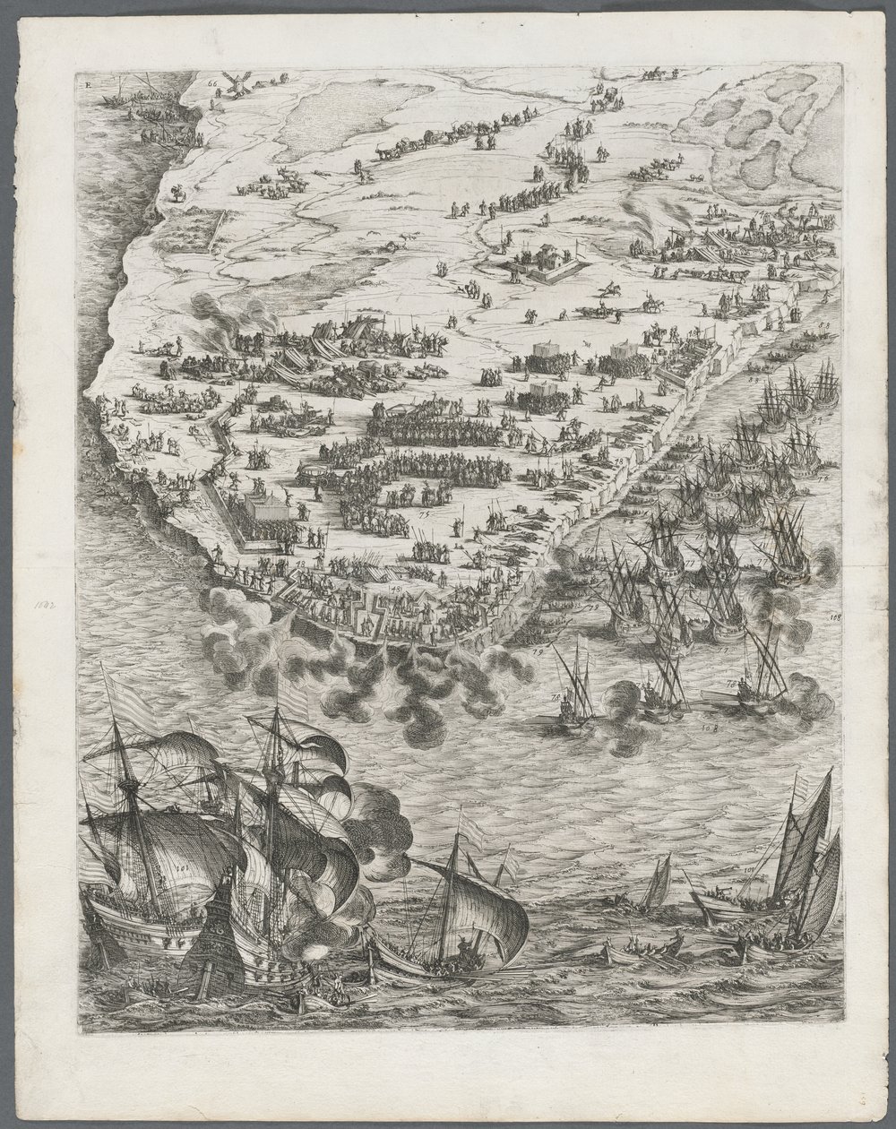 La Rochelle Kuşatması: Levha 10 by Jacques Callot