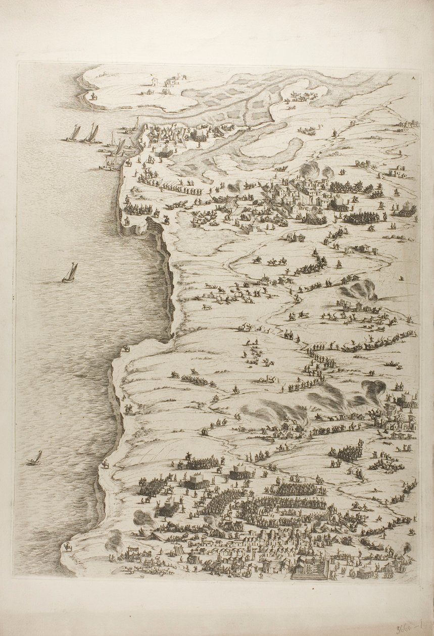La Rochelle Kuşatması, birinci plaka by Jacques Callot