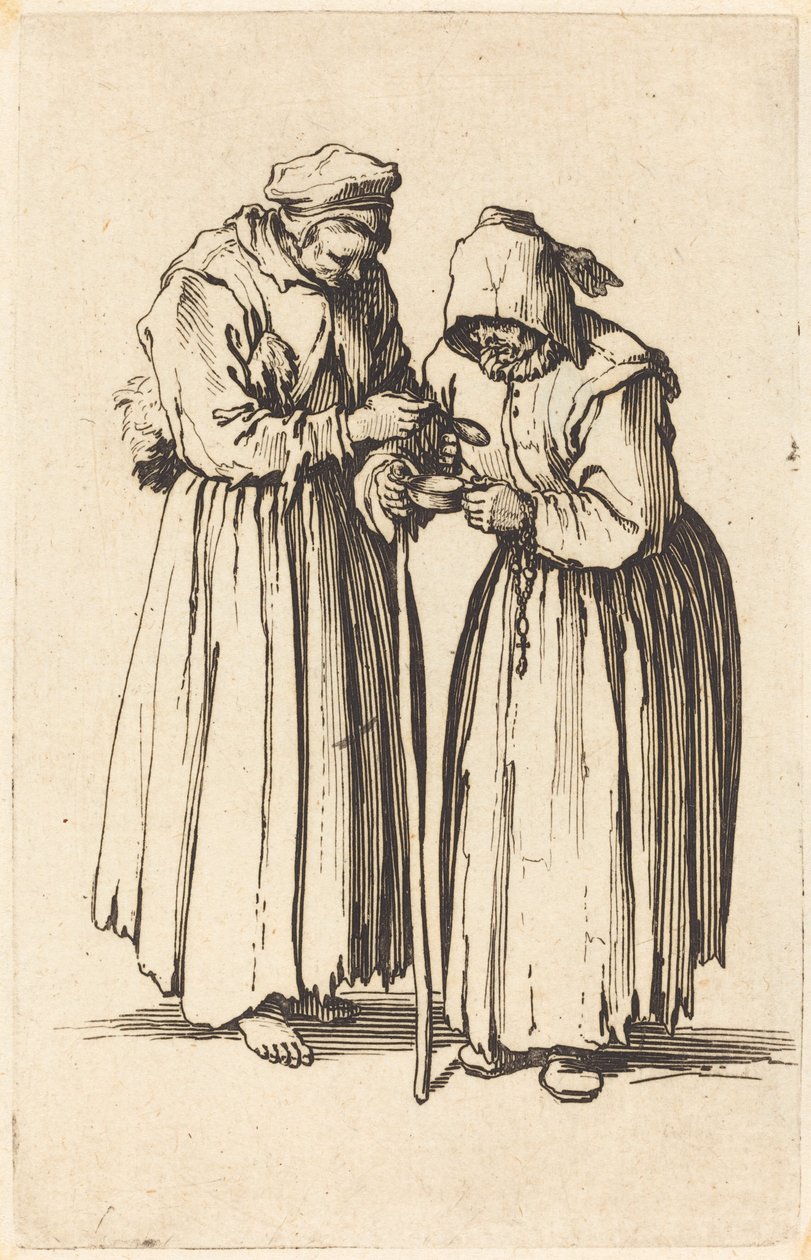 İki Dilenci Kadın, c. 1622. by Jacques Callot