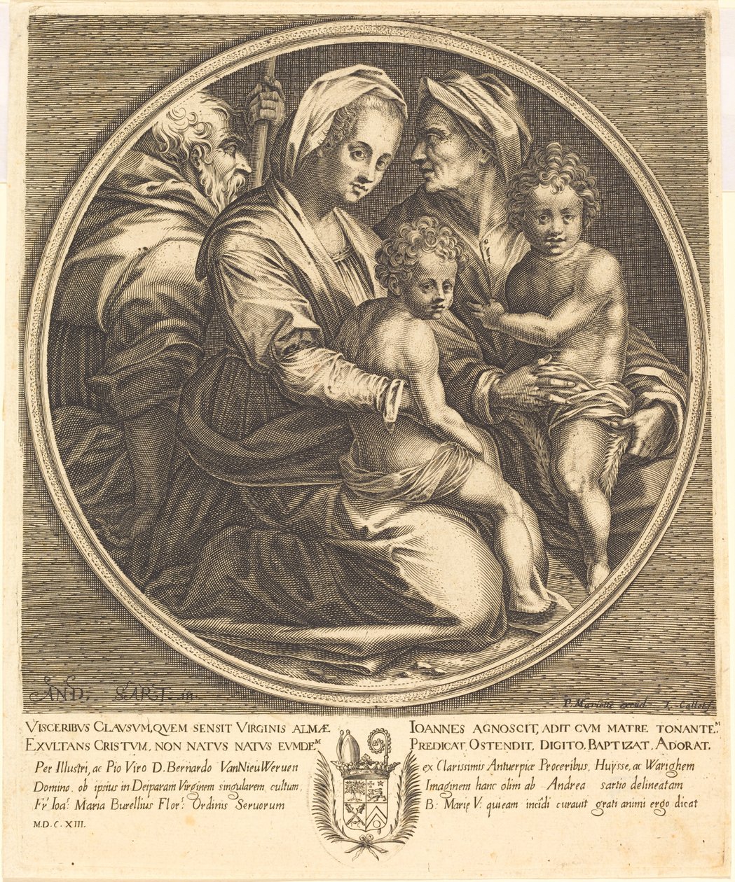 Kutsal Aile by Jacques Callot after Andrea del Sarto