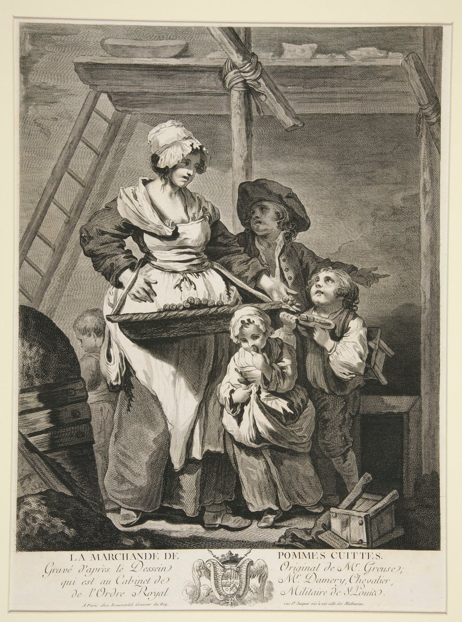 Pişmiş elma satıcısı by Jacques Firmin Beauvarlet