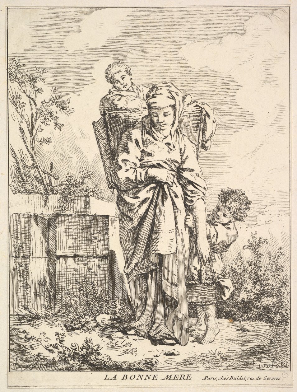 İyi Anne, 18. yüzyıl. by Jacques Gabriel Huquier