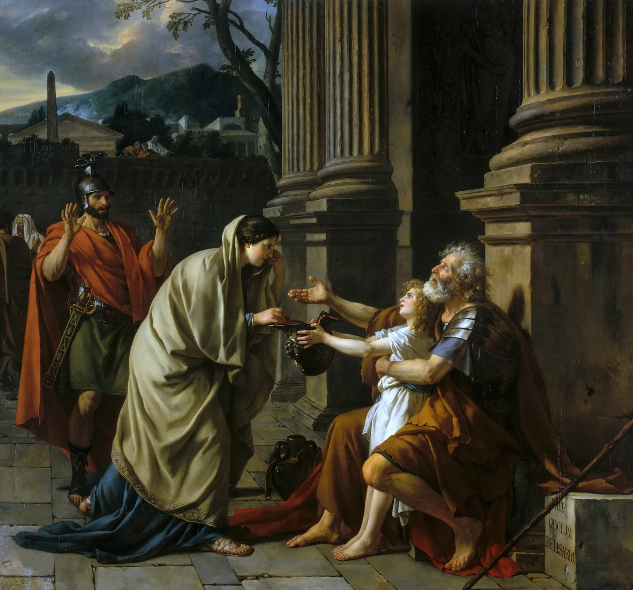 Belisarius Sadaka için Dilenci, 1781. by Jacques Louis David