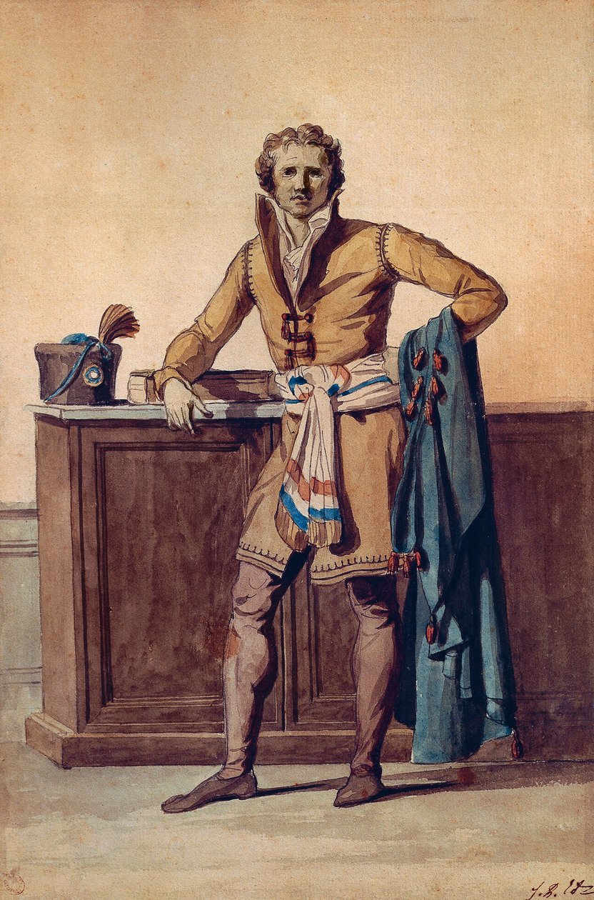 Fransız Vatandaşının İç Kıyafeti (suluboya) by Jacques Louis David